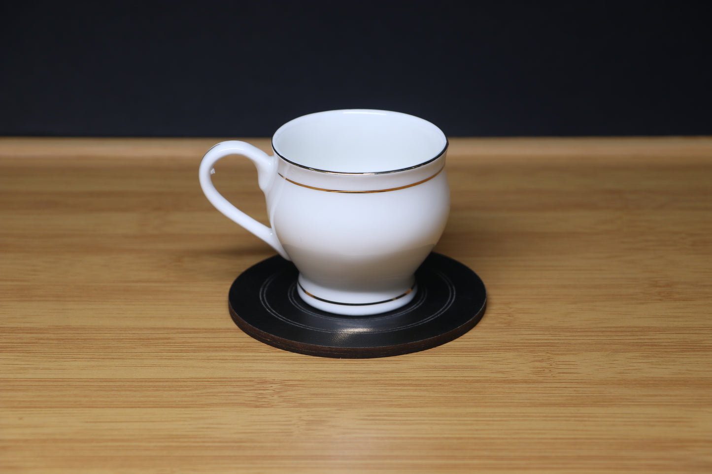 MG Elegant White Porcelain Cup & Saucer Set with Gold Trim
