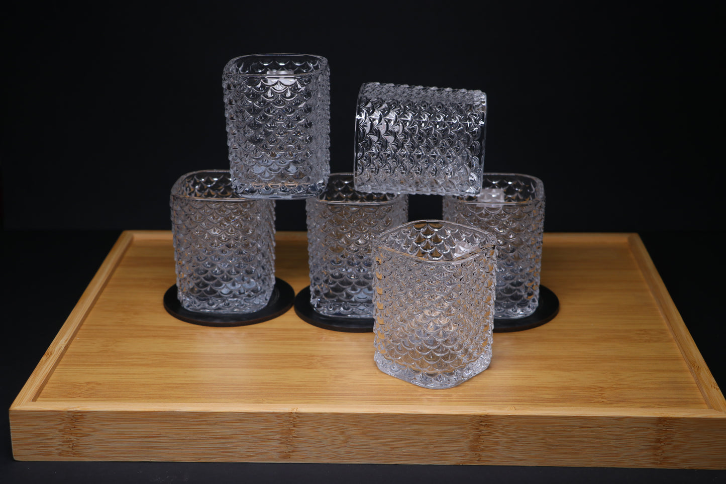 MG Vintage Embossed Glass with Scalloped Design – Perfect for Drinks & Decor
