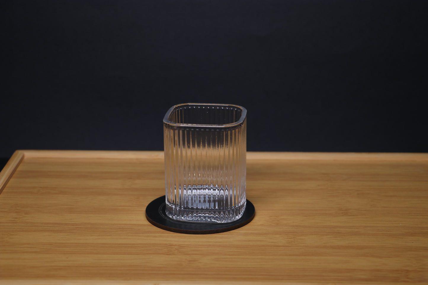 MG Luxury Ribbed Glass – Square Drinking Cup for Whiskey, Juice, & Water
