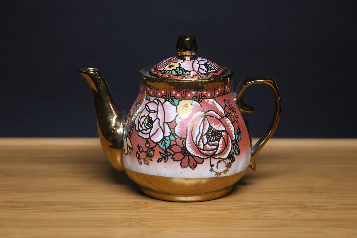 MG Royal Floral 13-Piece Tea & Coffee Set with Gold Stand