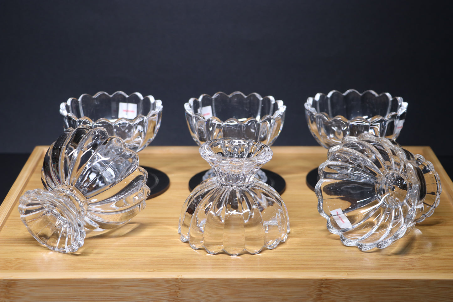 MG Transparent Fluted Ice Cream Cup Set - Stylish & Durable