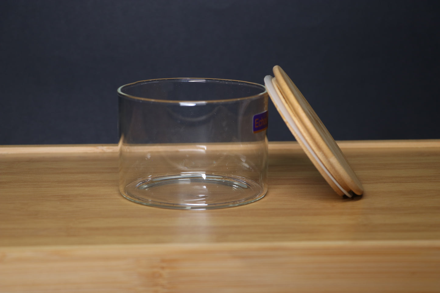 MG Airtight Glass Cannister with Natural Wooden Lid