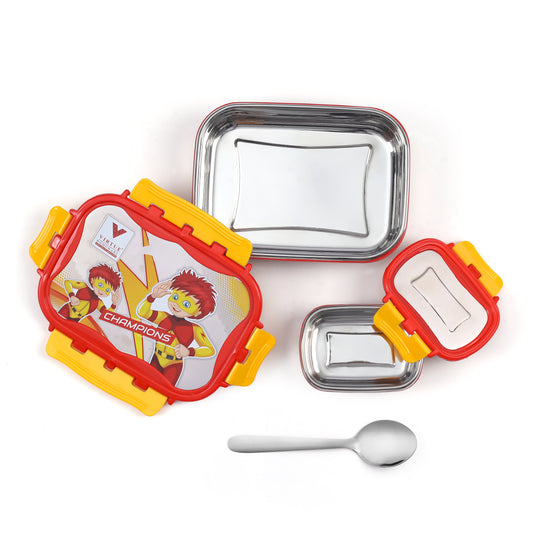 MG Cute & Colorful Lunch Box For Kid's with Locking Lid