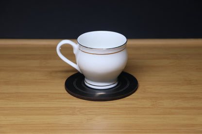 MG Elegant White Porcelain Cup & Saucer Set with Gold Trim