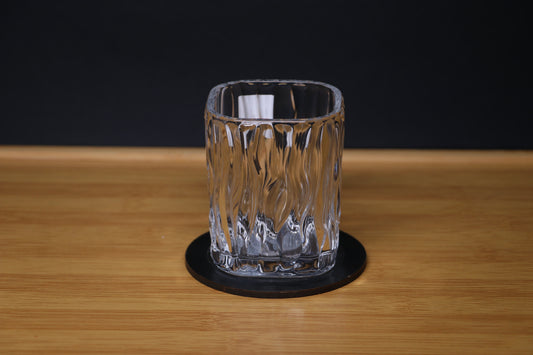 MG Wave Pattern Square Whiskey Glass – Premium Textured Design