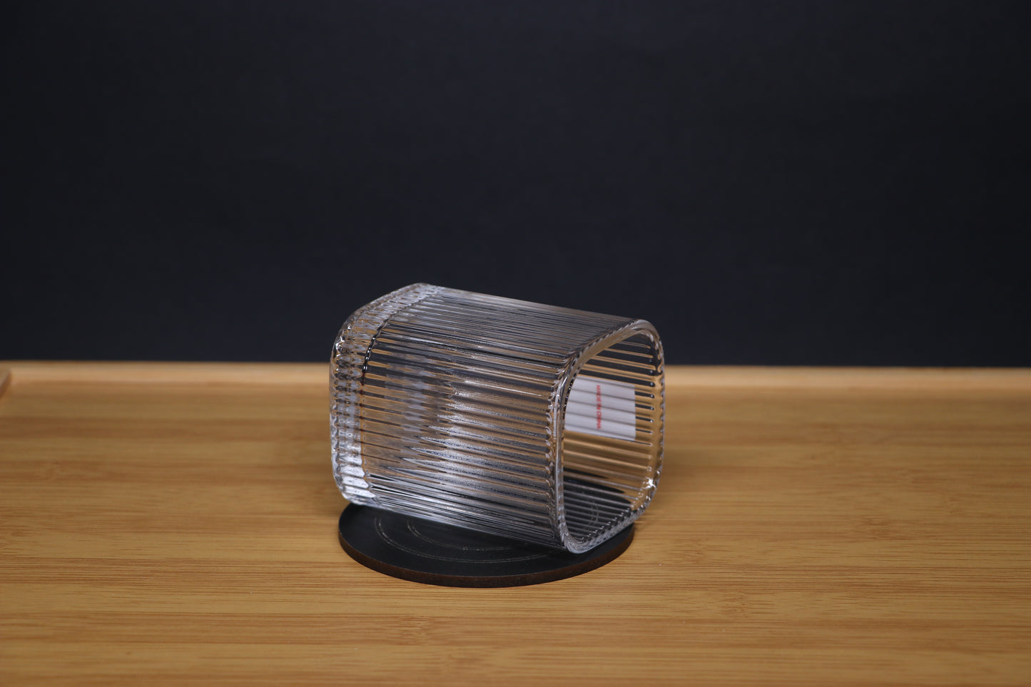 MG Luxury Ribbed Glass – Square Drinking Cup for Whiskey, Juice, & Water