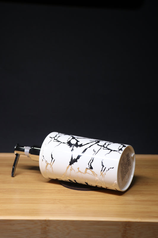 MG Designer Liquid Soap Dispenser - Black & Gold Crackle Pattern