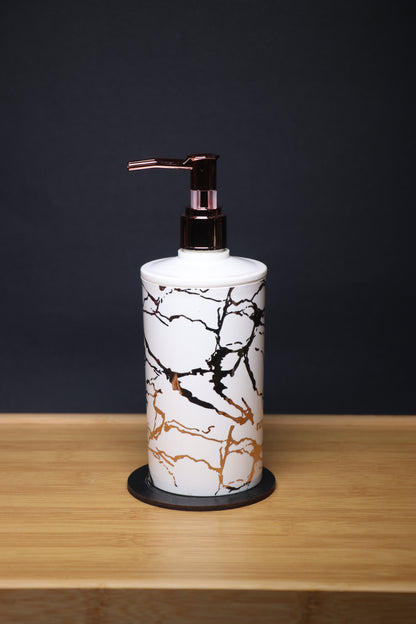 MG Designer Liquid Soap Dispenser - Black & Gold Crackle Pattern