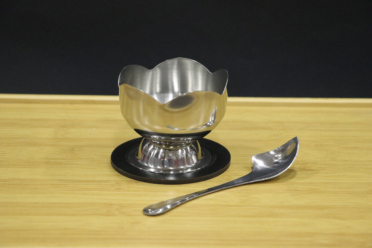 MG Classic Silver Steel Dessert Cup Set with Matching Spoon