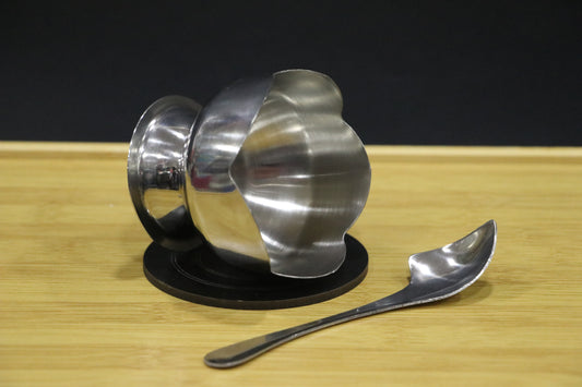 MG Classic Silver Steel Dessert Cup Set with Matching Spoon