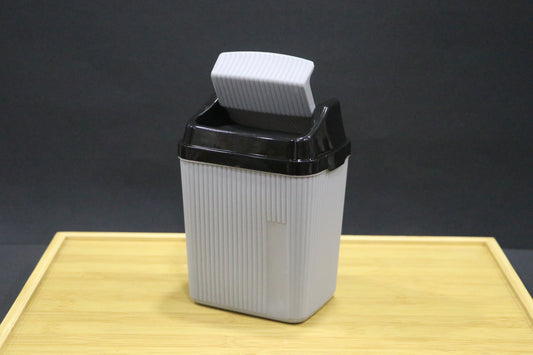 MG Elegant Gray Flip-Top Trash Bin with Swing Lid
