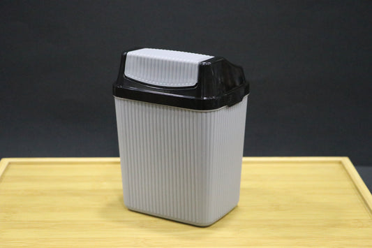 MG Elegant Gray Flip-Top Trash Bin with Swing Lid