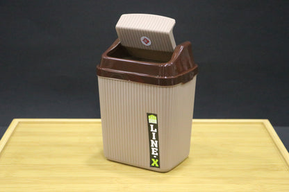 MG Elegant Light Brown Flip-Top Trash Bin with Swing Lid
