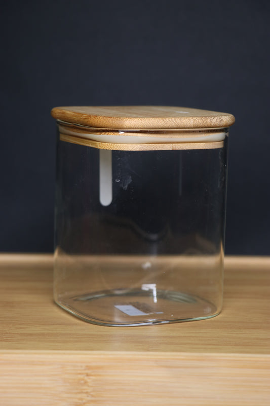 MG Airtight Glass Cannister with Natural Wooden Lid