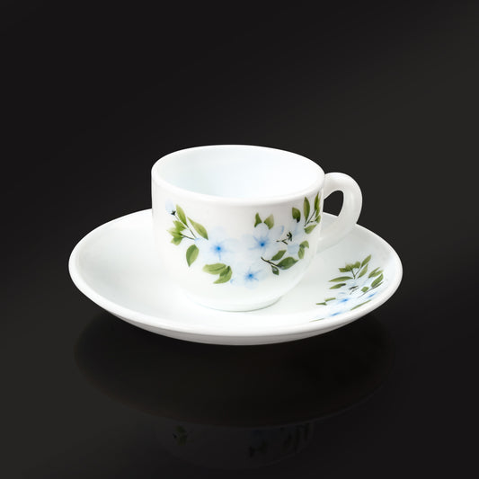 MG Royale Green Flower Cup & Saucer Set  Elegant Forest-Inspired Design