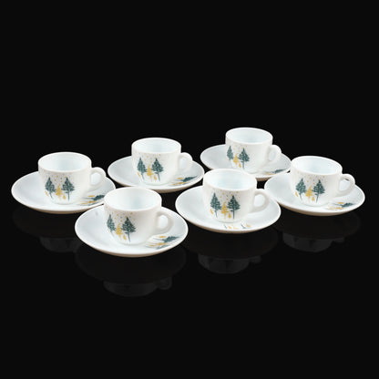 MG Royale Pine Cup & Saucer Set  Elegant Forest-Inspired Design