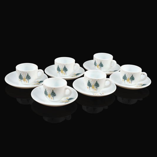 MG Royale Pine Cup & Saucer Set  Elegant Forest-Inspired Design